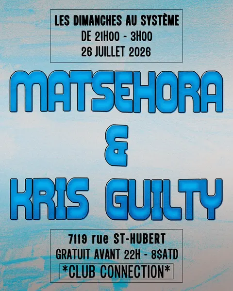Sundays With Matsehora, Kris Guilty à système