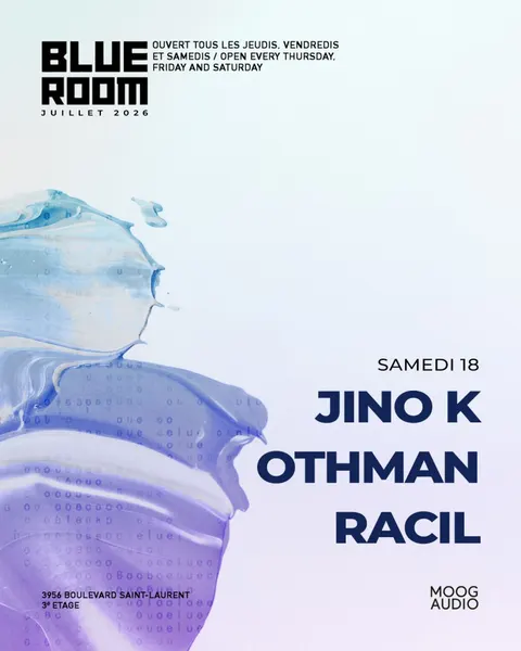 Blue Room Presents Jino K, Racil & Othman à Blue Room
