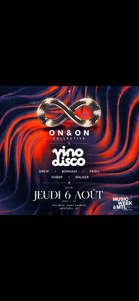 On&On Collective x Vino Disco Bar at 1192 boul. St-Laurent