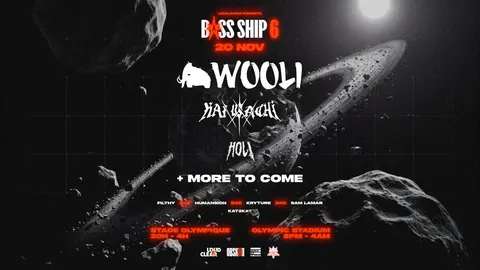 BASS SHIP Présente: Wooli, Kai Wachi, Hol!, Masquerade et PLUS! à Hall Est du Stade olympique